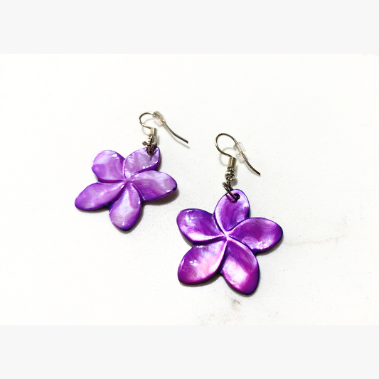 Hand-Carved Mother of Pearl Shell Earrings