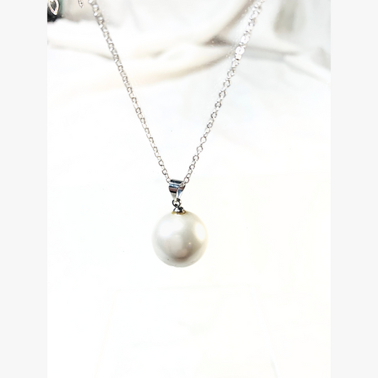 Single White Cultured Pearl Necklace (Tonga)