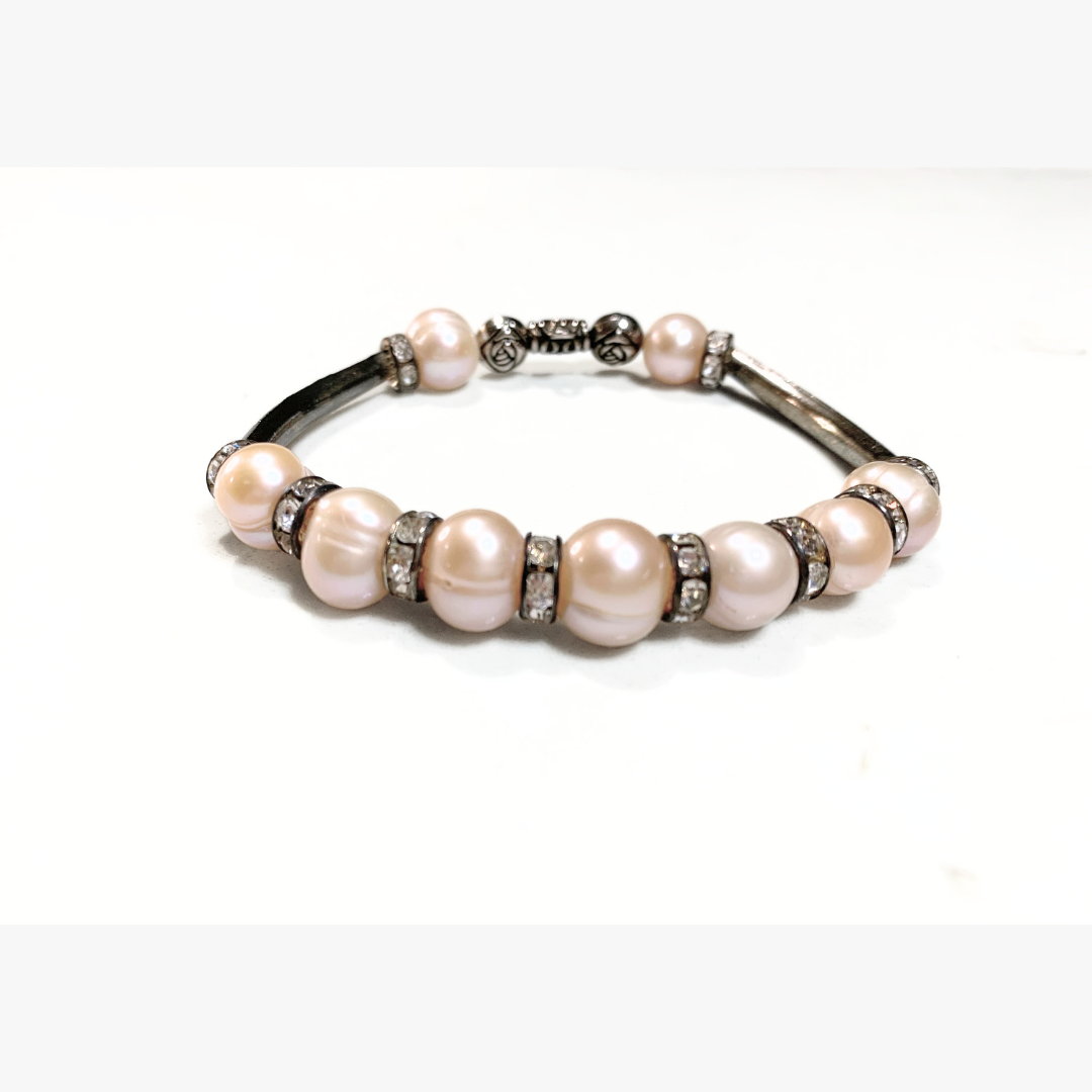 Elegant Cultured Pink Baroque Pearl Bracelet