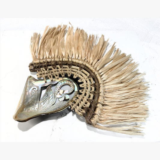 Traditional Tongan Art Carved Flower on Mother of Pearl Shell