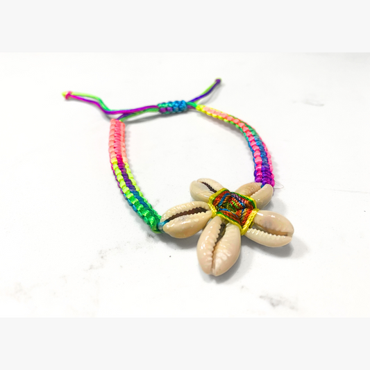 Braided Rainbow Bracelet With Shells