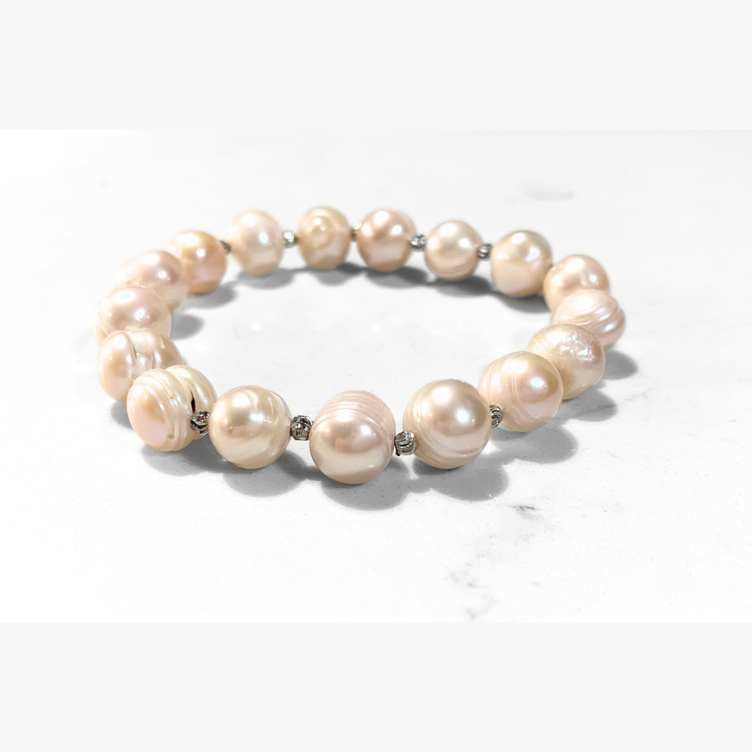 Cultured Soft Pink Baroque Pearl Bracelet