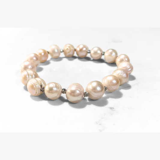 Cultured Soft Pink Baroque Pearl Bracelet