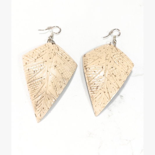 Cream Coconut Shell Earrings