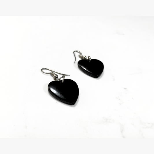 Deep Sea Stone Heart-Shaped Earrings