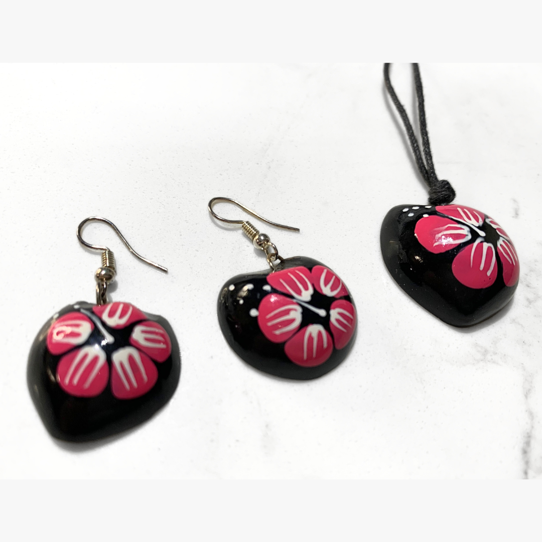 Coconut Shell Handcrafted Necklace & Earrings