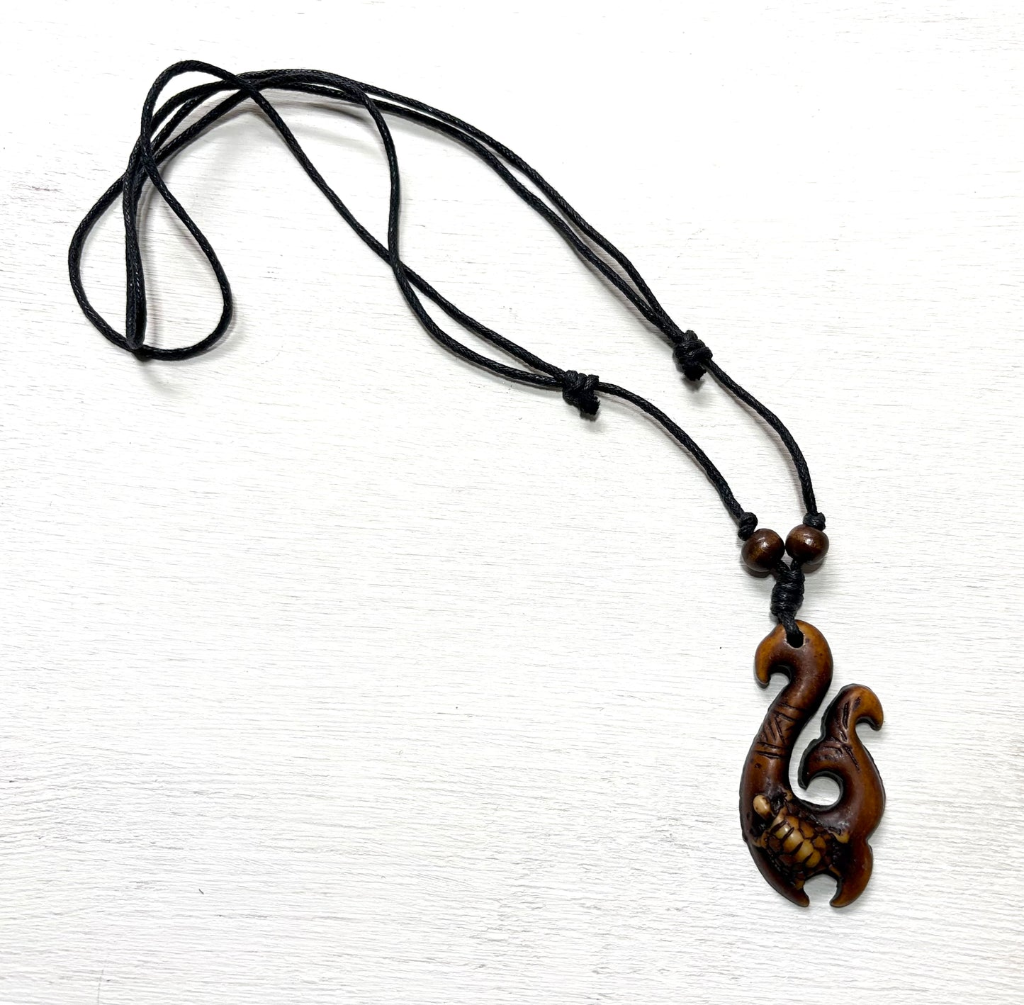 Hook & Turtle Pendant (Kahoa Bone)