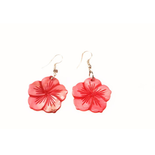 Pink Mini Floral Shell Earrings