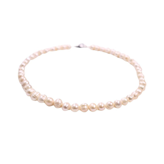 Cultured Pink Baroque Pearl Necklace 7 mm