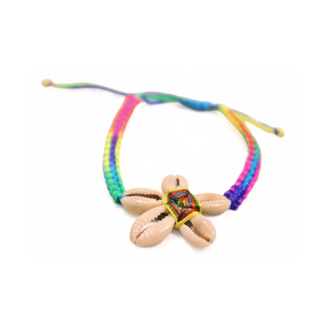 Braided Rainbow Bracelet With Shells