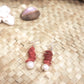 Cultured White Baroque Pearls with Red Shells Necklace & Earrings