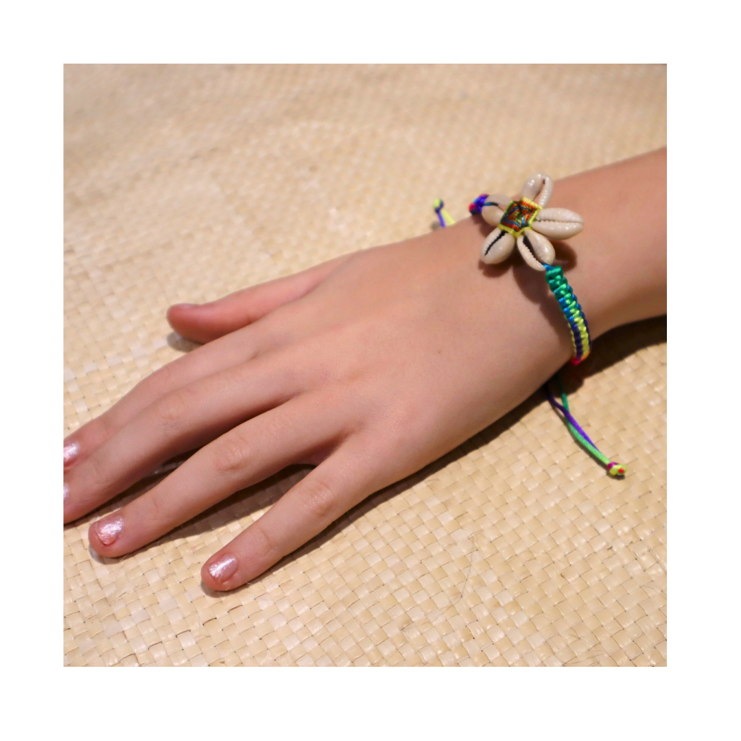 Braided Rainbow Bracelet With Shells