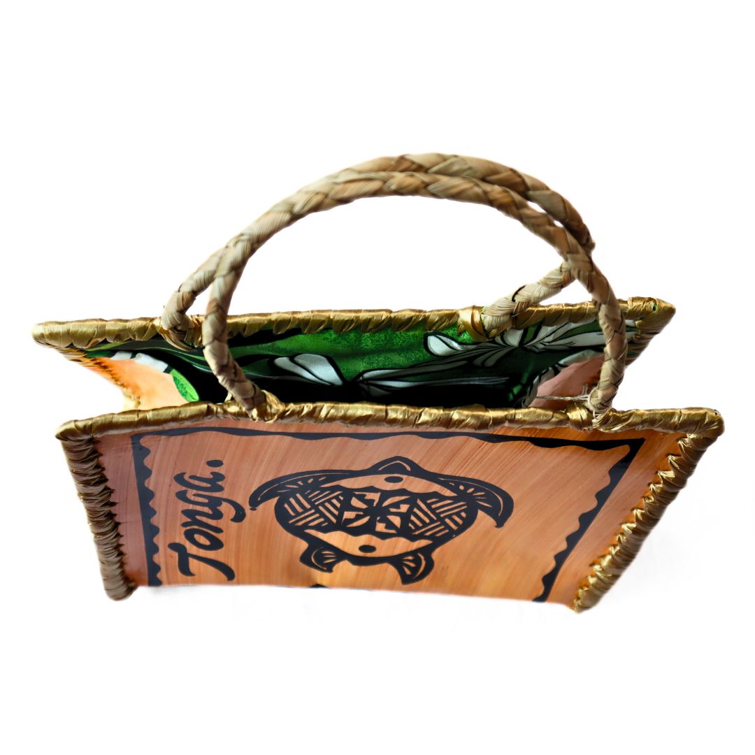 Handcrafted Tapa Handbag (Painted Turtle)