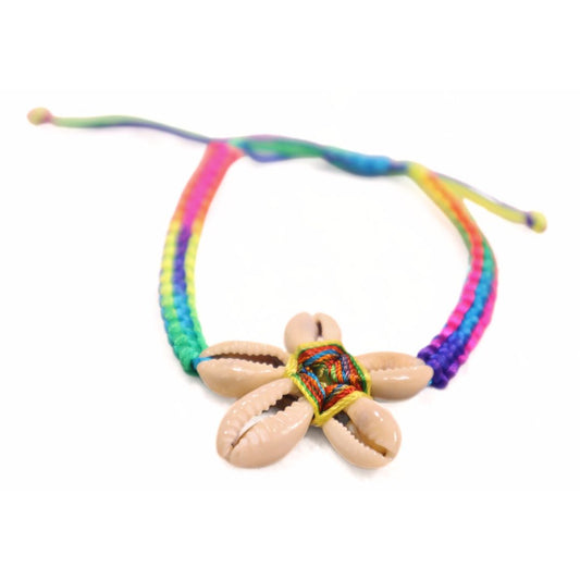 Braided Rainbow Bracelet With Shells