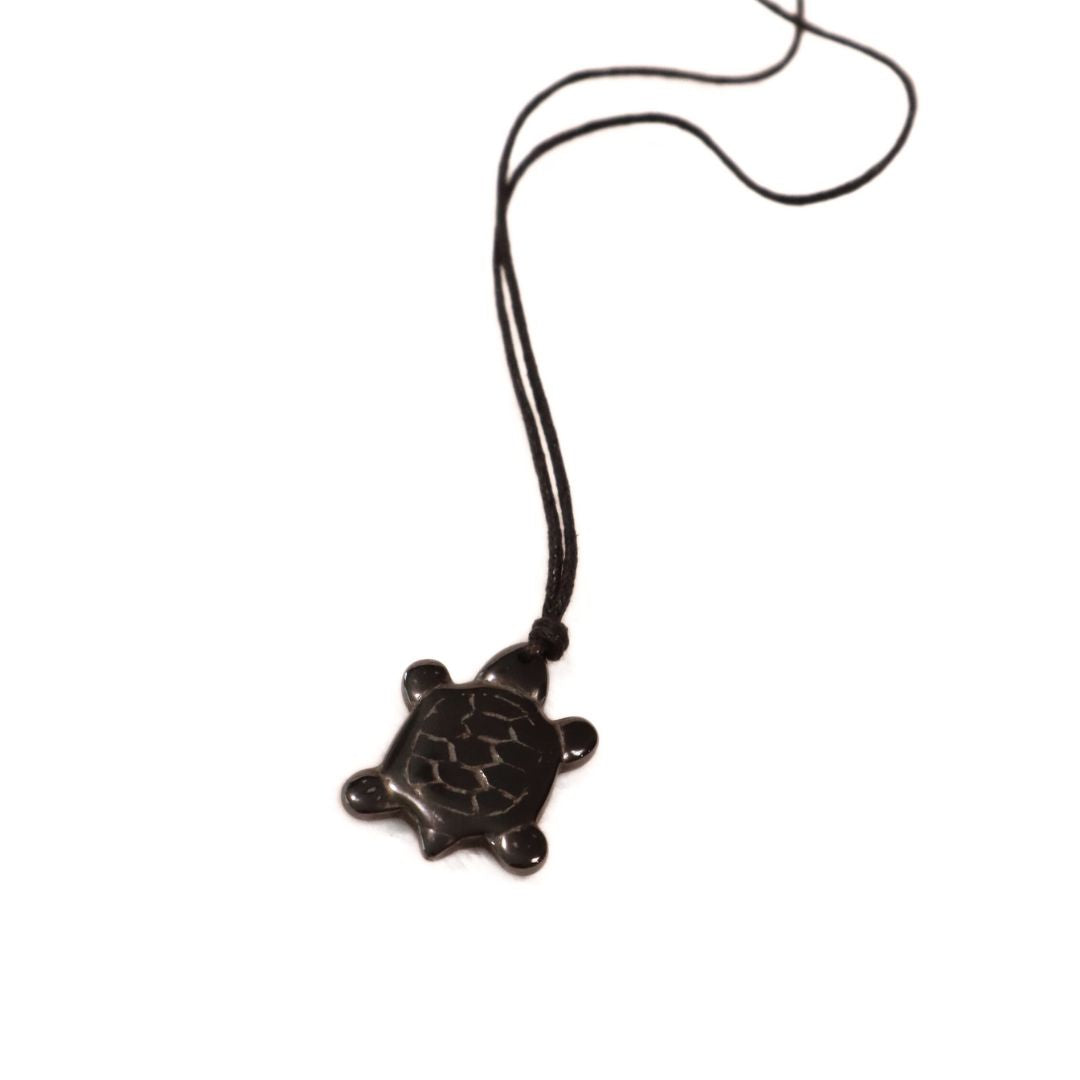 Deep Sea Stone Carved Turtle Pendant