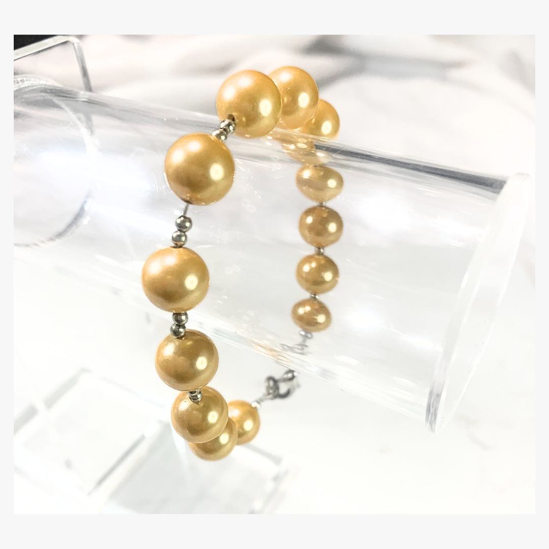Golden South Sea Cultured  Pearl Bracelet 7-9mm