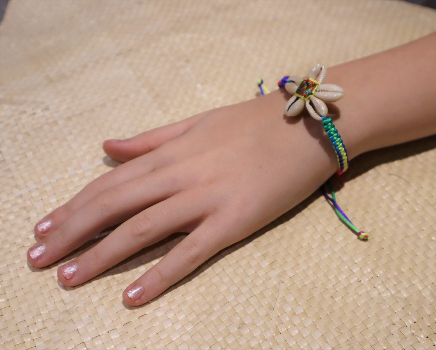 Braided Rainbow Bracelet With Shells