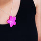 Hot Pink Shell Necklace & Earrings