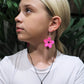 Bright Pink Shell & Cultured Black Pearl Necklace & Earrings