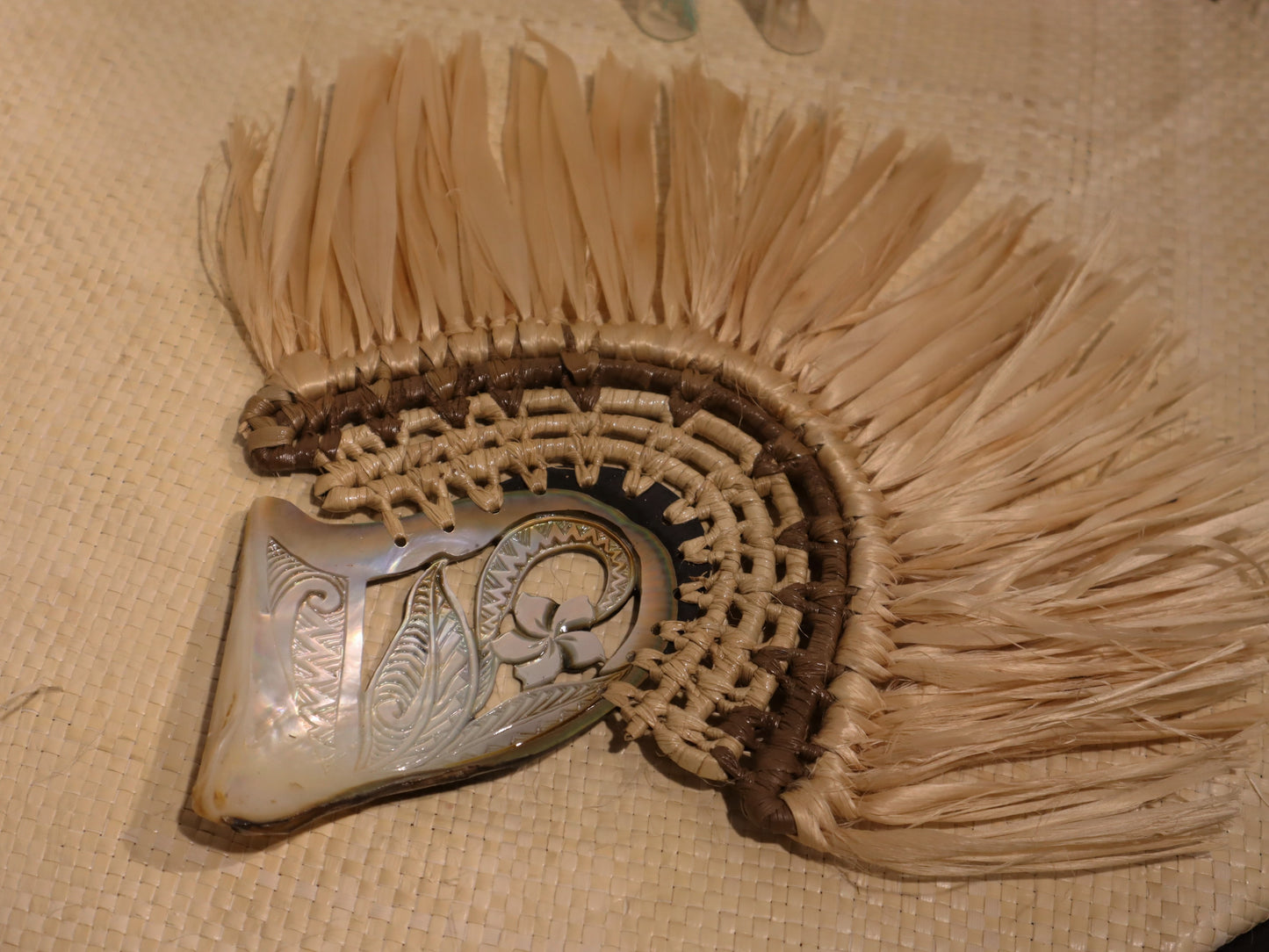 Traditional Tongan Art Carved Flower on Mother of Pearl Shell – Koloa ...