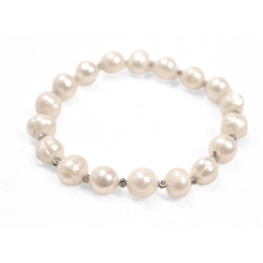 South Sea Cultured White Baroque Pearl Bracelet (Tonga) 9-11 mm